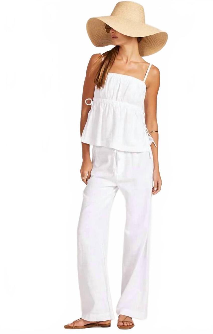 NEW BOBI side tie cami top in white